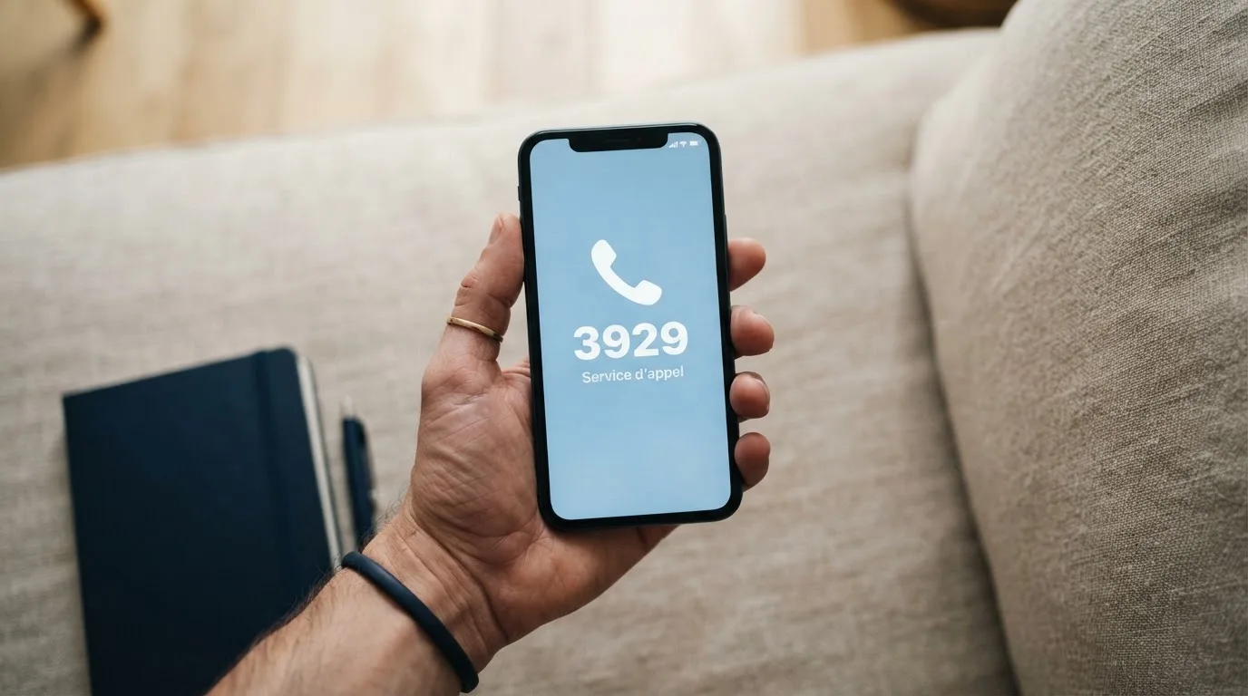 Une personne compose sur son smartphone le numéro d'un service d'aide et d'écoute pour joueurs en difficulté.