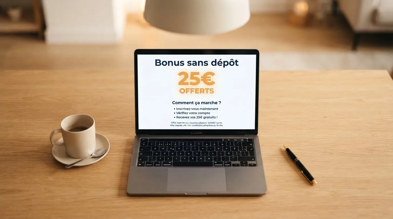 capture d'écran d'une page de bonus de bienvenue affichant les conditions d'une offre sans dépôt