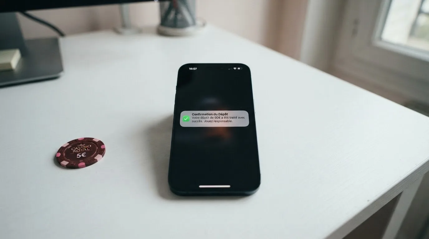 notification de confirmation de retrait affichée sur un téléphone mobile
